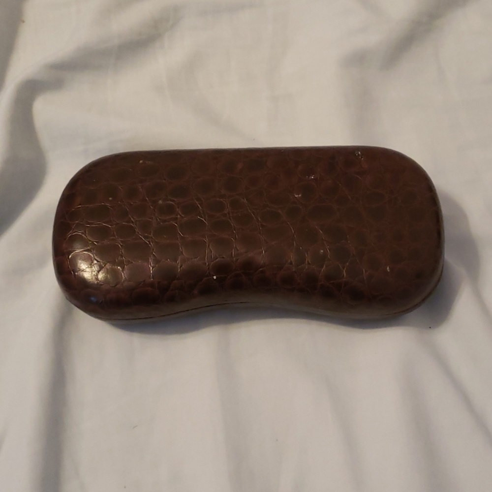 Purple snakeskin glasses case